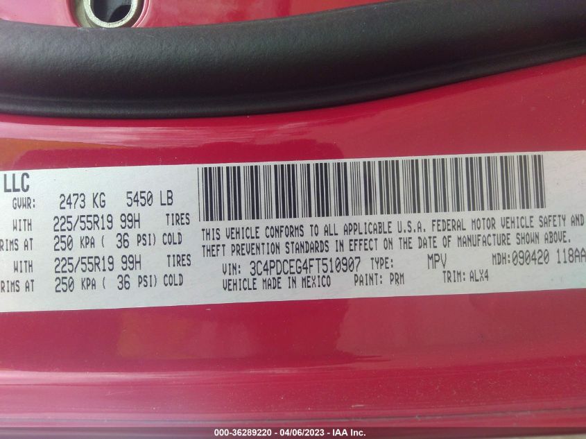 2015 DODGE JOURNEY R/T - 3C4PDCEG4FT510907