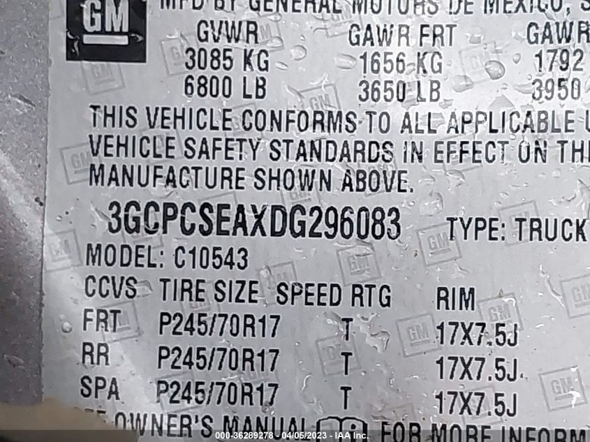 2013 CHEVROLET SILVERADO 1500 LT - 3GCPCSEAXDG296083
