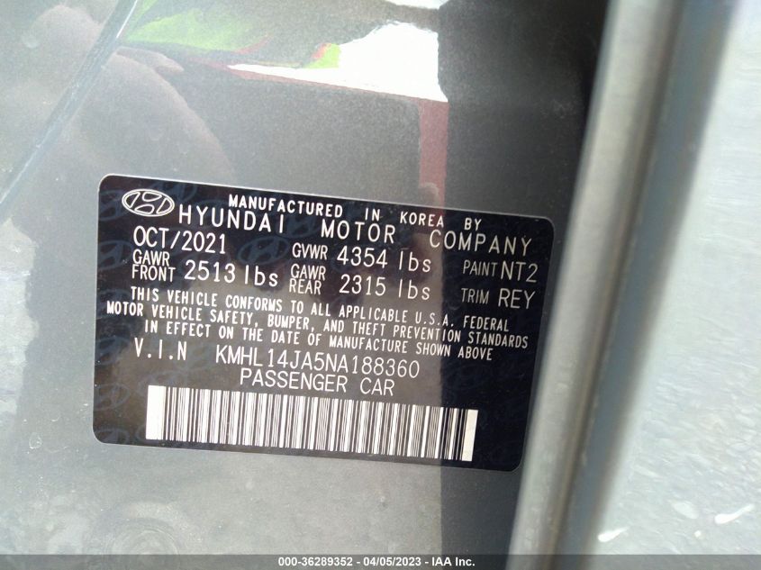 2022 HYUNDAI SONATA SEL - KMHL14JA5NA188360