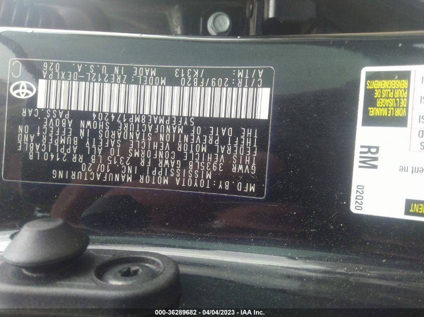 2021 TOYOTA COROLLA LE - 5YFEPMAE8MP174204