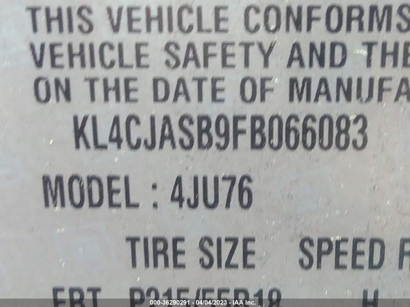 2015 BUICK ENCORE - KL4CJASB9FB066083