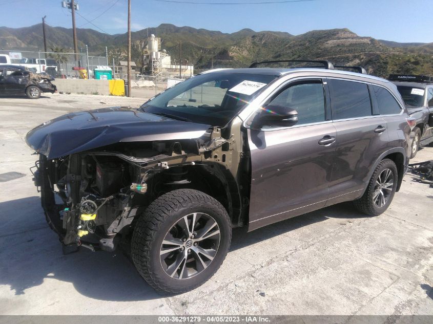 2016 TOYOTA HIGHLANDER XLE - 5TDJKRFH0GS256825