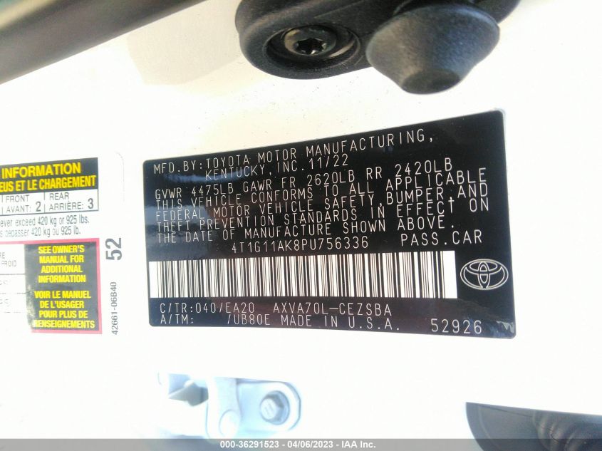 2023 TOYOTA CAMRY SE/SE NIGHTSHADE - 4T1G11AK8PU756336