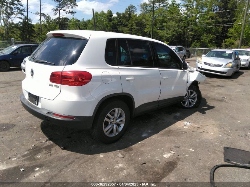 2013 VOLKSWAGEN TIGUAN S W/SUNROOF - WVGAV3AX8DW597013