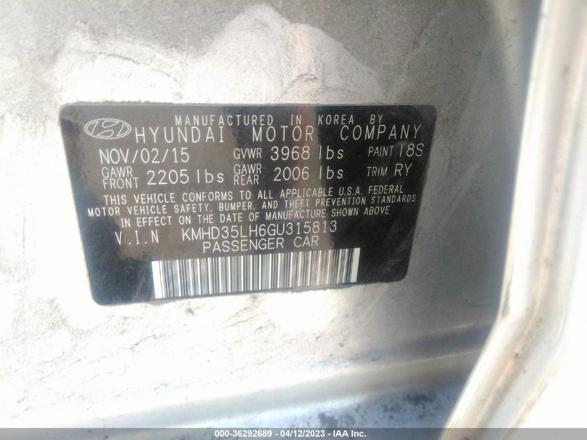 2016 HYUNDAI ELANTRA GT - KMHD35LH6GU315813