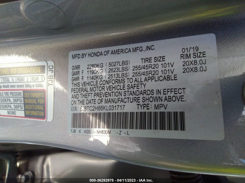 2019 ACURA RDX W/A-SPEC PKG - 5J8TC2H66KL031717
