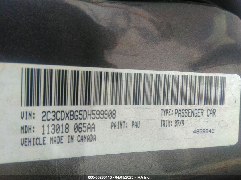 2013 DODGE CHARGER SE - 2C3CDXBG5DH599908