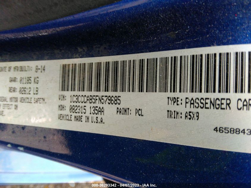 2015 CHRYSLER 200 LIMITED - 1C3CCCAB5FN579685