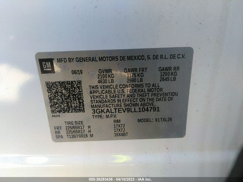 2020 GMC TERRAIN SLE - 3GKALTEV9LL104791