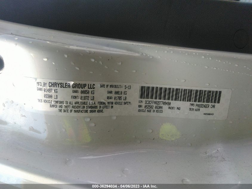2013 FIAT 500 POP - 3C3CFFAR2DT709490