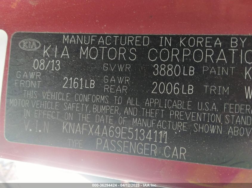 2014 KIA FORTE LX - KNAFX4A69E5134111