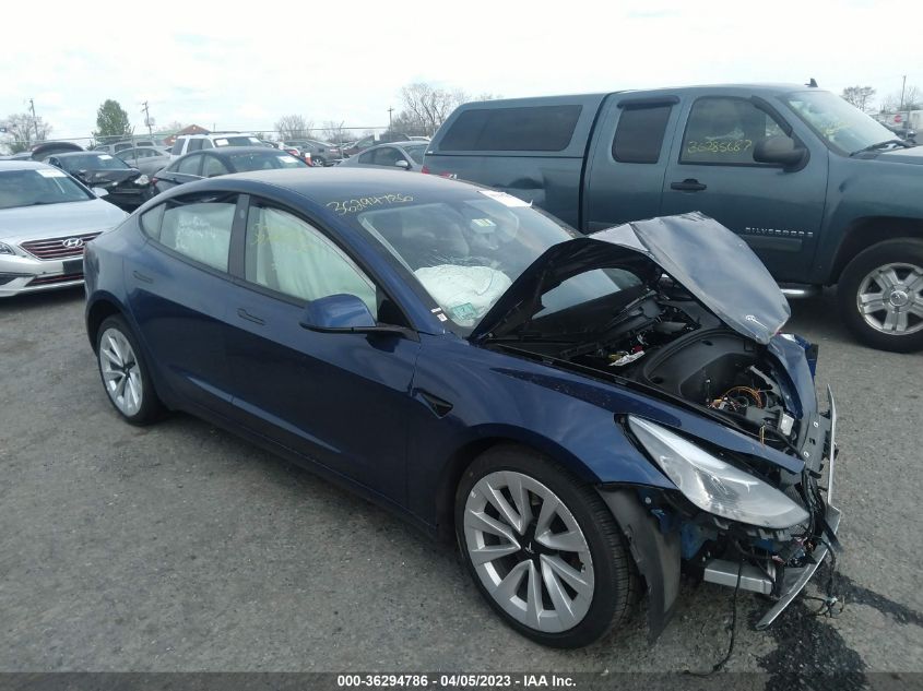 2022 TESLA MODEL 3 - 5YJ3E1EA6NF289531