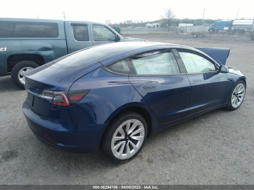 2022 TESLA MODEL 3 - 5YJ3E1EA6NF289531