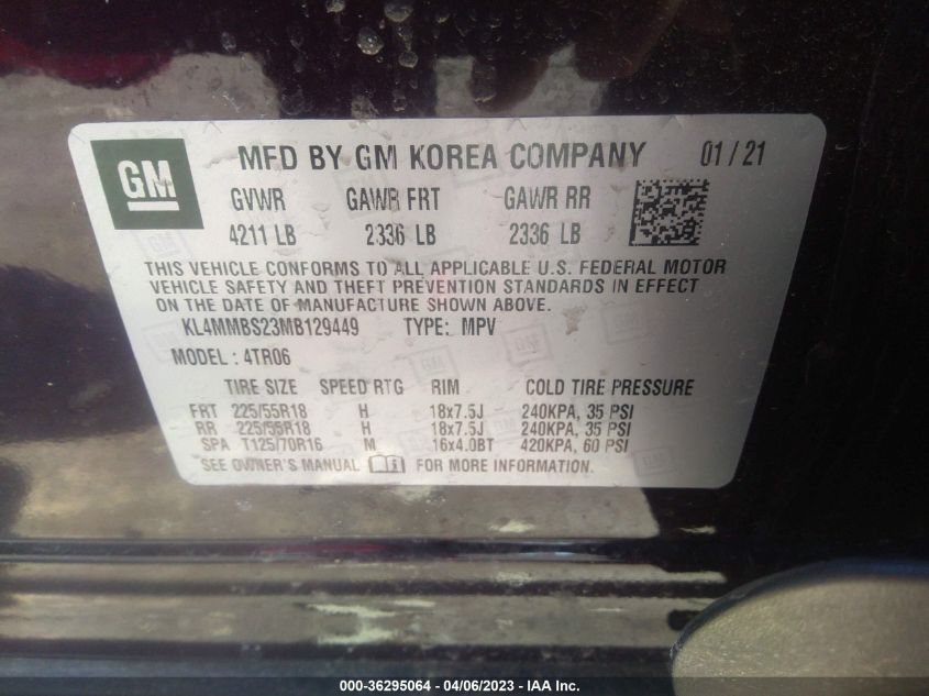 2021 BUICK ENCORE GX PREFERRED - KL4MMBS23MB129449