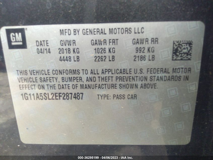 2014 CHEVROLET MALIBU LS - 1G11A5SL2EF287487