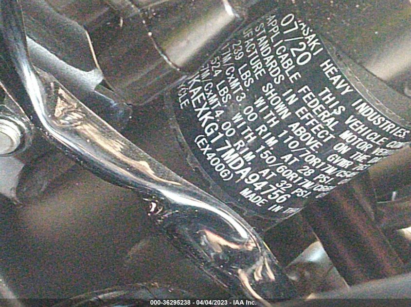 2021 KAWASAKI EX400 JKAEXKG17MDA94756