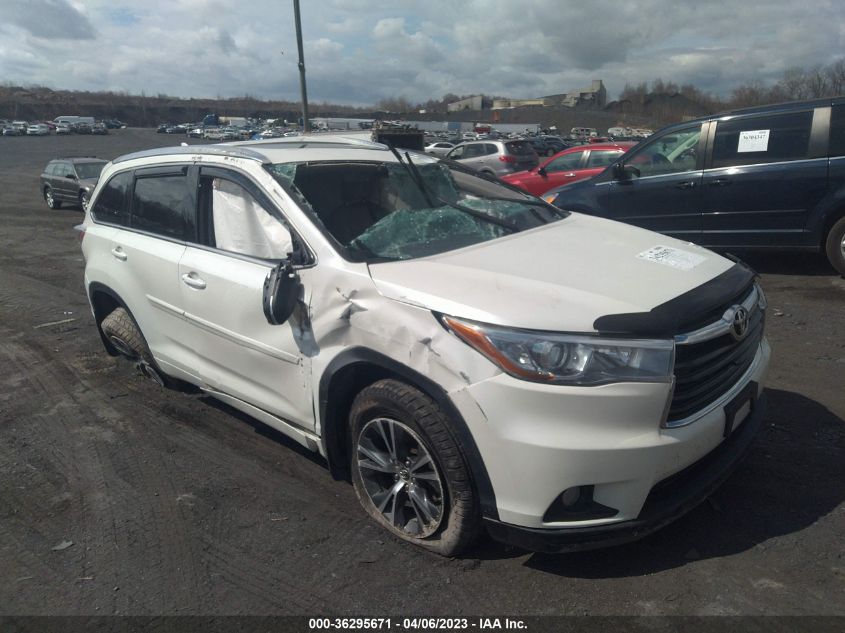 2016 TOYOTA HIGHLANDER XLE - 5TDJKRFH0GS320927