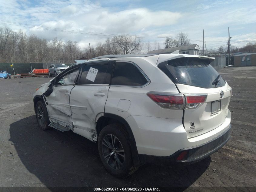 2016 TOYOTA HIGHLANDER XLE - 5TDJKRFH0GS320927