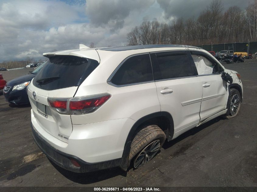 2016 TOYOTA HIGHLANDER XLE - 5TDJKRFH0GS320927