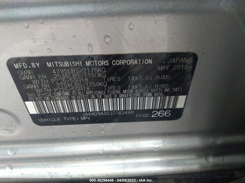 2018 MITSUBISHI OUTLANDER SE/SEL/LE - JA4AD3A32JZ063448