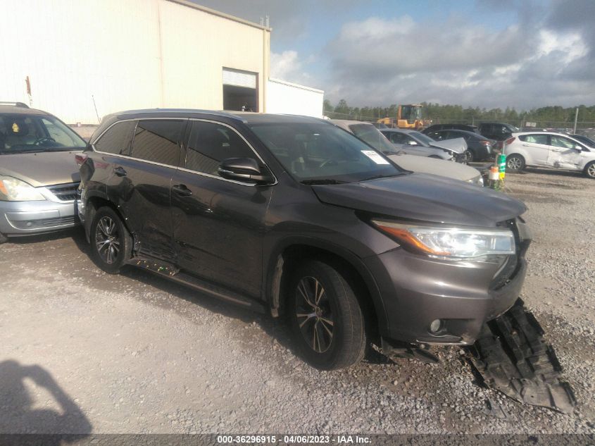 2016 TOYOTA HIGHLANDER XLE - 5TDKKRFH6GS137763