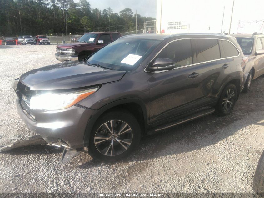 2016 TOYOTA HIGHLANDER XLE - 5TDKKRFH6GS137763