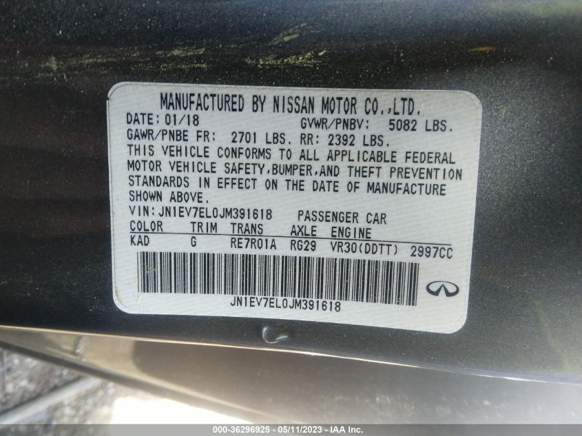 2018 INFINITI Q60 3.0T LUXE JN1EV7EL0JM391618