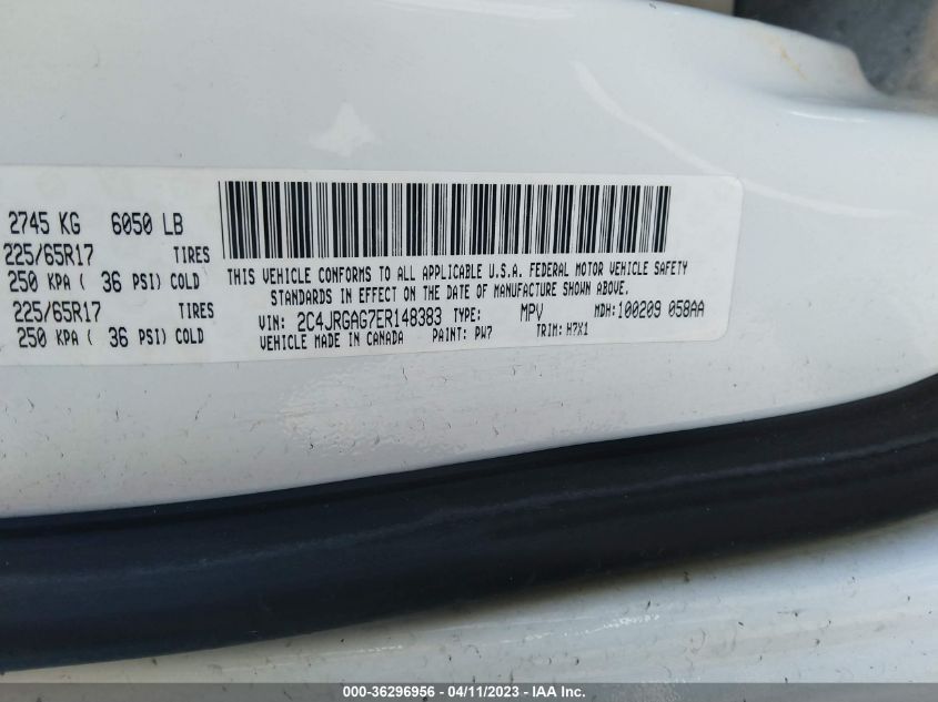 2014 RAM CARGO VAN TRADESMAN 2C4JRGAG7ER148383