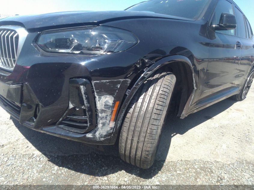 2022 BMW X3 SDRIVE30I - 5UX43DP06N9K83995