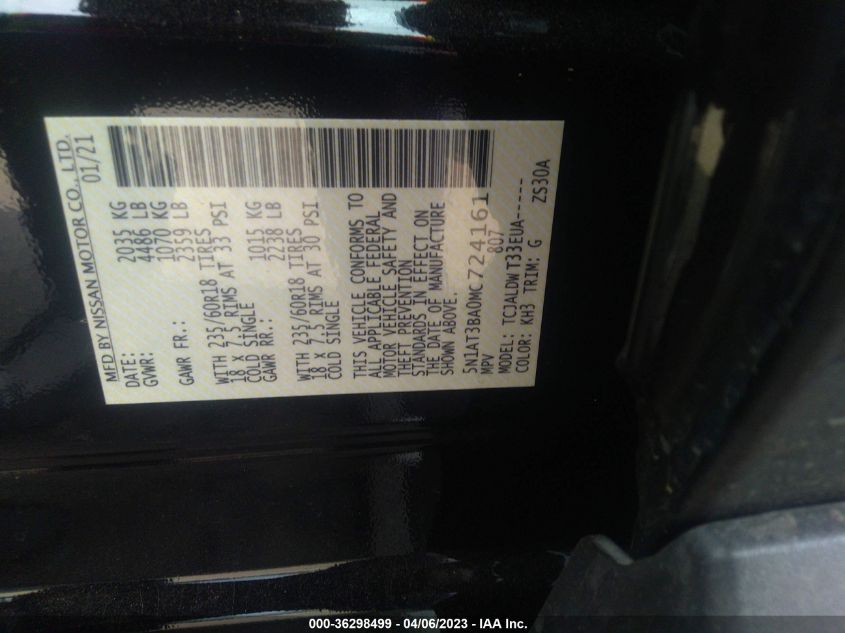 2021 NISSAN ROGUE SV - 5N1AT3BA0MC724161