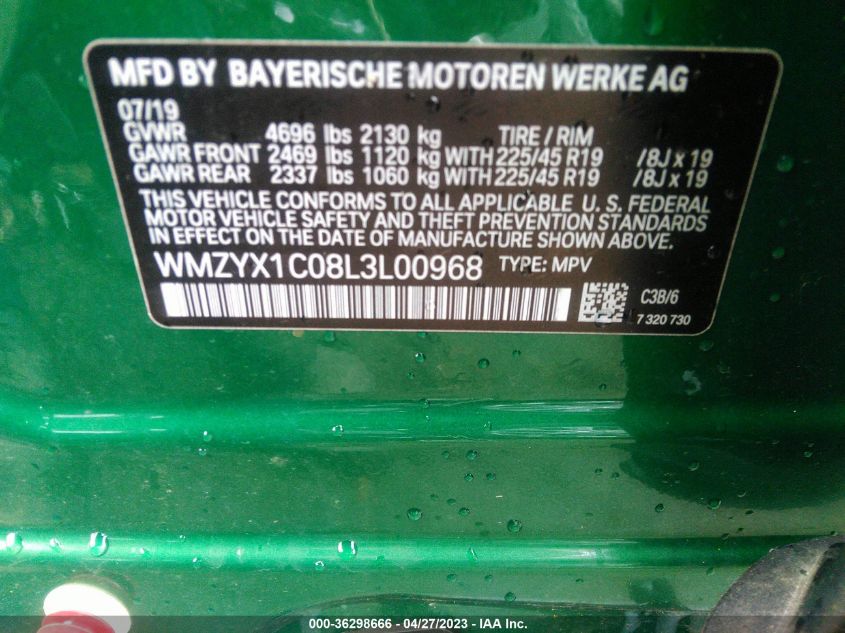 2020 MINI COUNTRYMAN COOPER S WMZYX1C08L3L00968