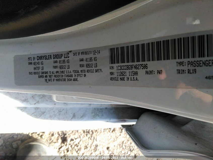 2015 CHRYSLER 200 S - 1C3CCCBG9FN627506