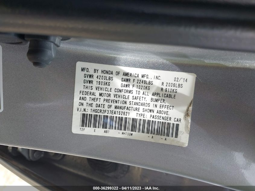 2014 HONDA ACCORD SEDAN LX - 1HGCR2F37EA152621