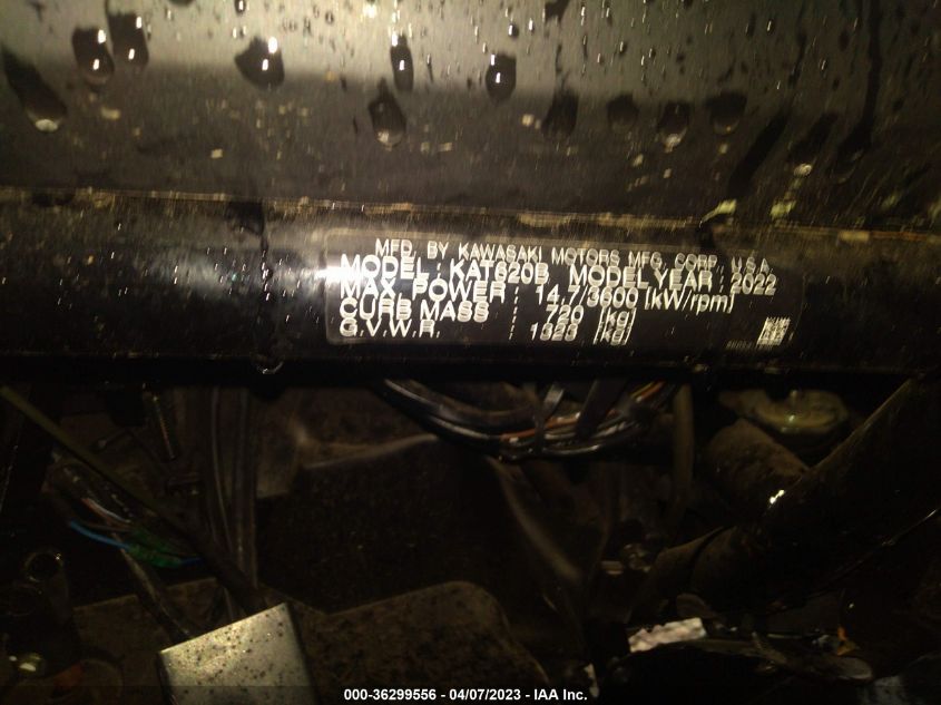 2022 KAWASAKI KAT620 B JK1ATCB14NB501739