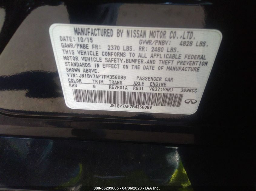 2015 INFINITI Q50 PREMIUM - JN1BV7AP7FM356089