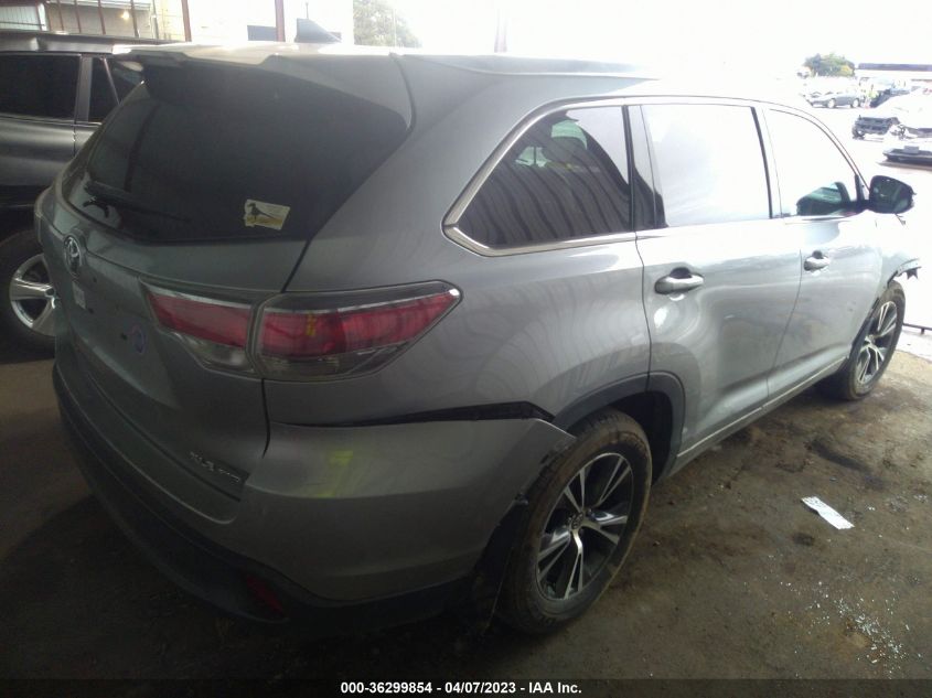 2016 TOYOTA HIGHLANDER XLE - 5TDJKRFH7GS307916