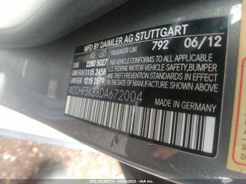 2013 MERCEDES-BENZ E-CLASS E 350 SPORT - WDDHF5KB8DA672004
