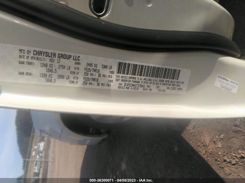 2013 DODGE JOURNEY AMERICAN VALUE PKG - 3C4PDCAB4DT578843