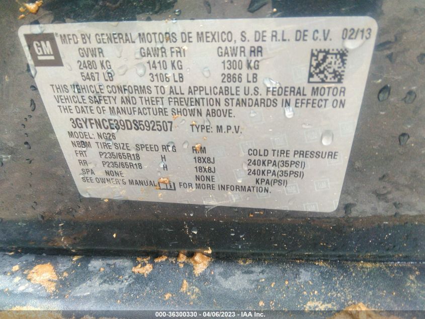 2013 CADILLAC SRX LUXURY COLLECTION - 3GYFNCE39DS592507