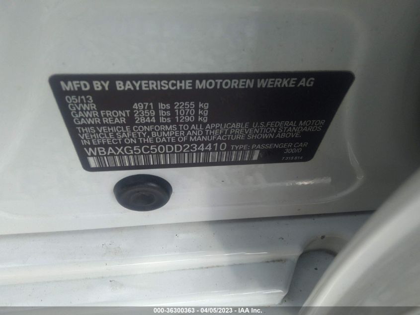 2013 BMW 5 SERIES 528I - WBAXG5C50DD234410