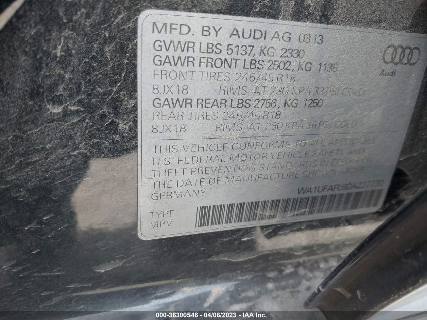 2013 AUDI ALLROAD PREMIUM PLUS - WA1UFAFL6DA227730