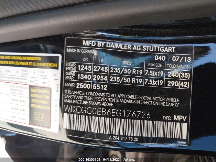 2014 MERCEDES-BENZ GLK-CLASS GLK 250 BLUETEC - WDCGG0EB6EG176726