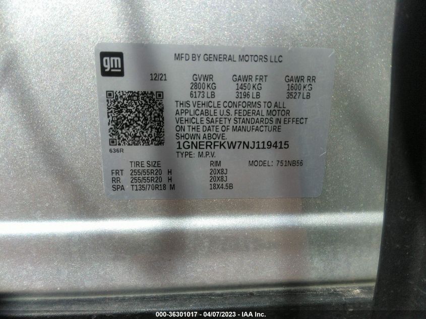 2022 CHEVROLET TRAVERSE LS - 1GNERFKW7NJ119415