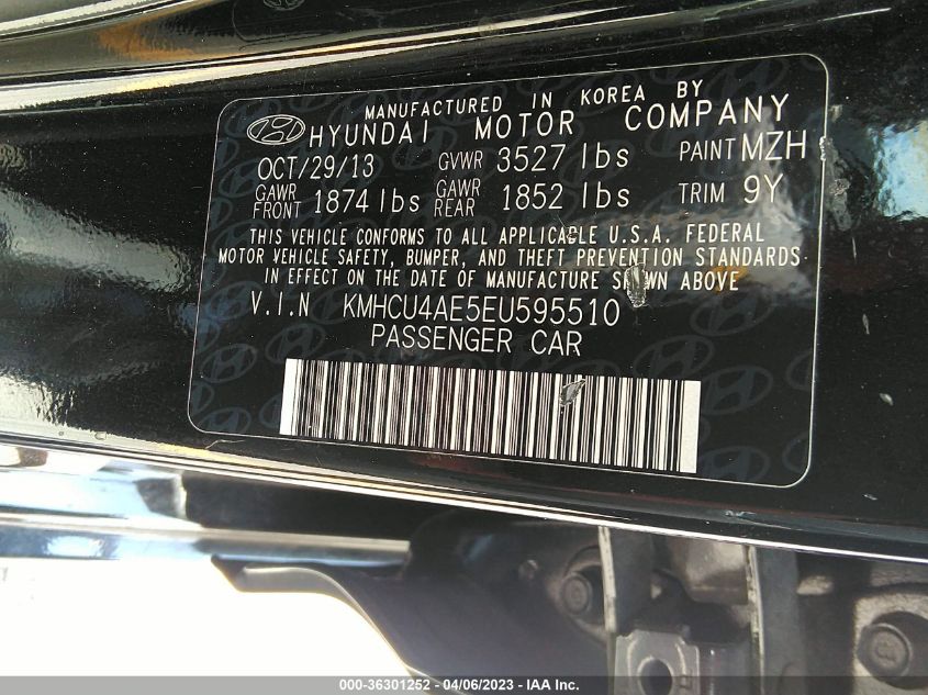 2014 HYUNDAI ACCENT GLS - KMHCU4AE5EU595510