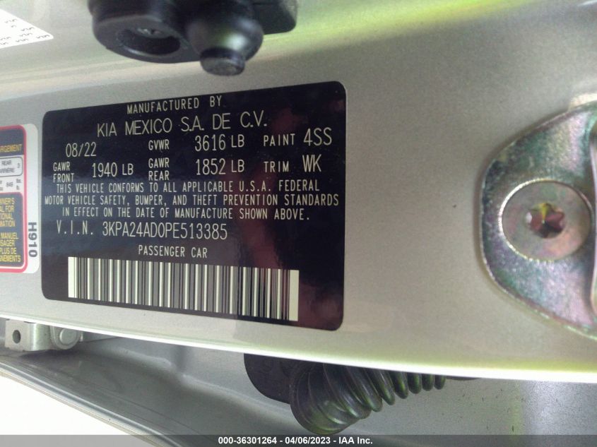 2023 KIA RIO S - 3KPA24AD0PE513385