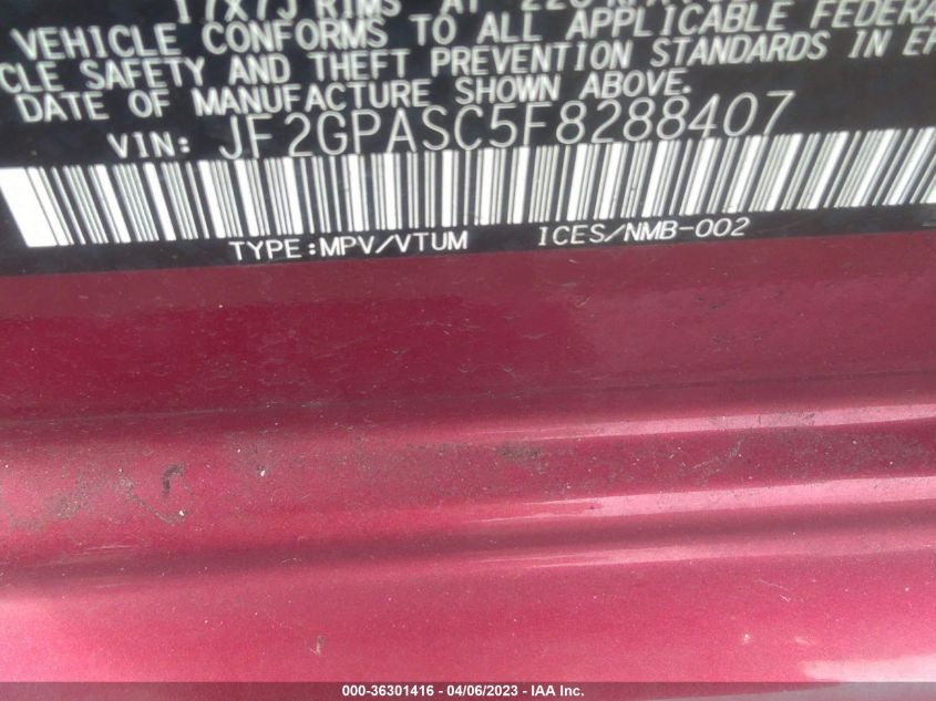 2015 SUBARU XV CROSSTREK LIMITED - JF2GPASC5F8288407