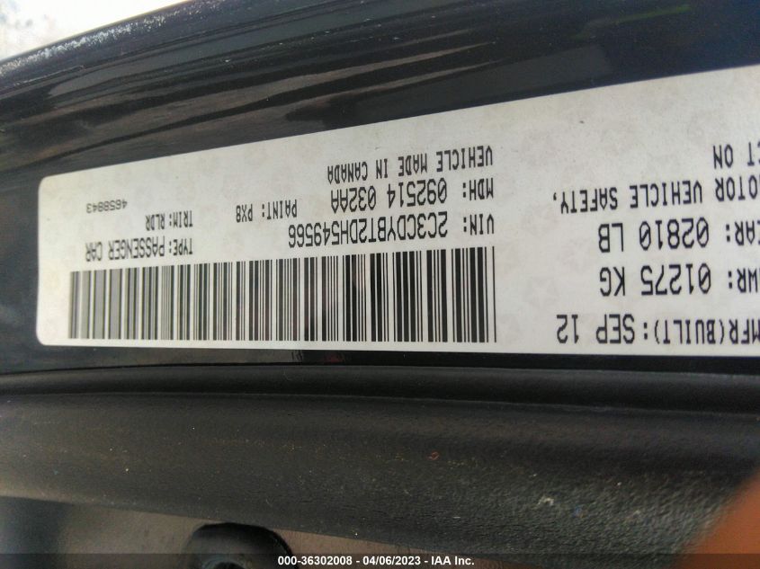 2013 DODGE CHALLENGER R/T CLASSIC - 2C3CDYBT2DH549566
