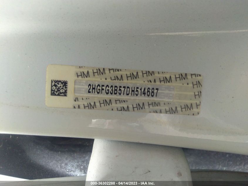 2013 HONDA CIVIC CPE LX - 2HGFG3B57DH514687