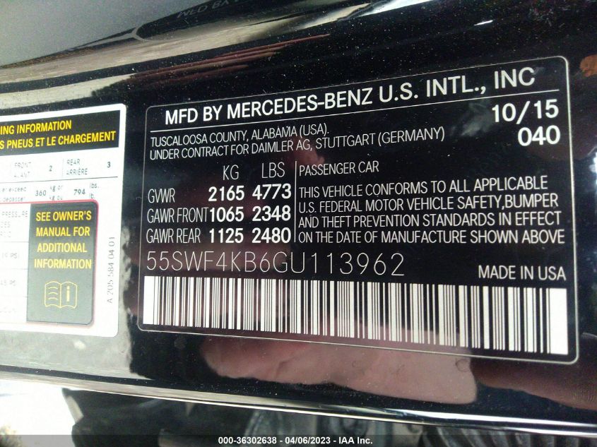 2016 MERCEDES-BENZ C-CLASS C 300 - 55SWF4KB6GU113962