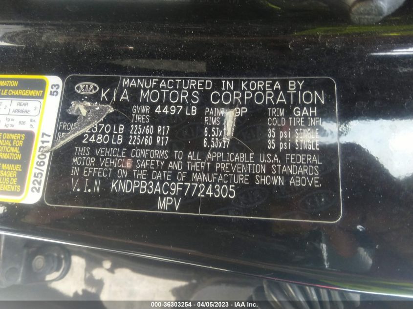 2015 KIA SPORTAGE LX - KNDPB3AC9F7724305